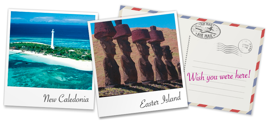 Explore the ancient ruins of Easter island or the colonial grandeur or New Caledonia